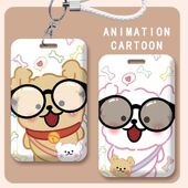 戴眼镜小狗情侣卡套学生校园饭卡套公交卡保护套工作牌证件门定制