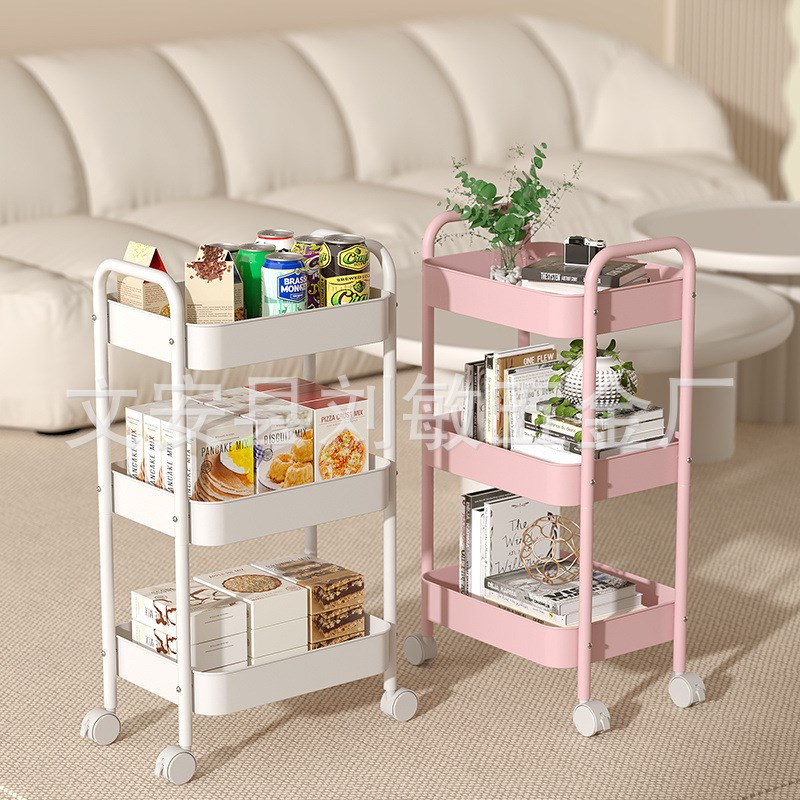 可移动厨房置物架 家用多层收纳储物小推车 落地式蔬菜水果架子
