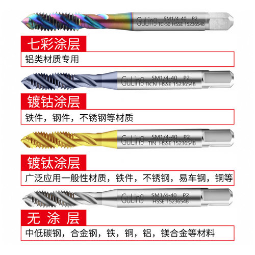 进口高钴针车牙螺旋丝攻SM3/32-56 11/64-40 3/8-28缝纫机用丝锥