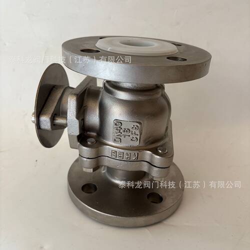 Q41F46-16P 带刻度盘不锈钢内衬氟手动法兰球阀