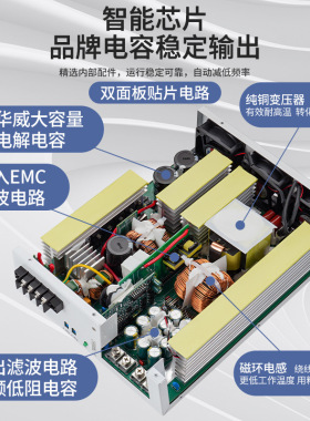 主动式PFC开关电源RSP-4000W15V24v48V0-110伏280A可调恒压流控制