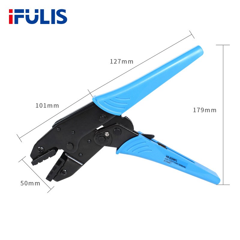 HS-625WFL棘轮式管型端子压线钳9寸压接钳6-25mm平方VE插针端子钳
