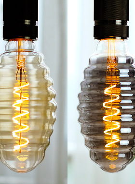 艺术造型电镀灰色金色创意异形复古灯LED爱迪生灯泡暖光灯网红灯