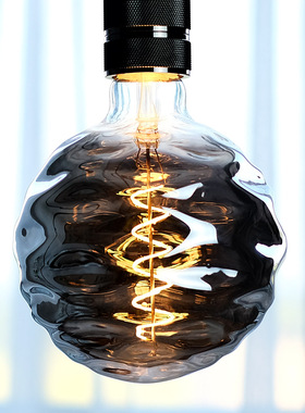 G150波纹电镀灰色灯泡创意异形复古灯LED爱迪生灯泡暖光灯网红灯