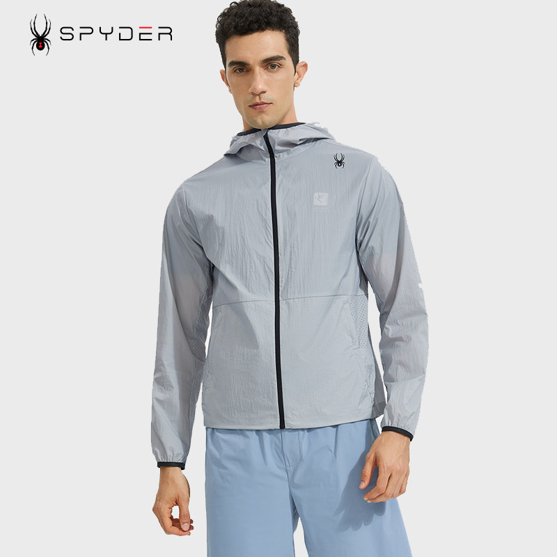 spyder蜘蛛男透气薄款皮肤衣男士防晒服夹克户外开衫外套22cs125m