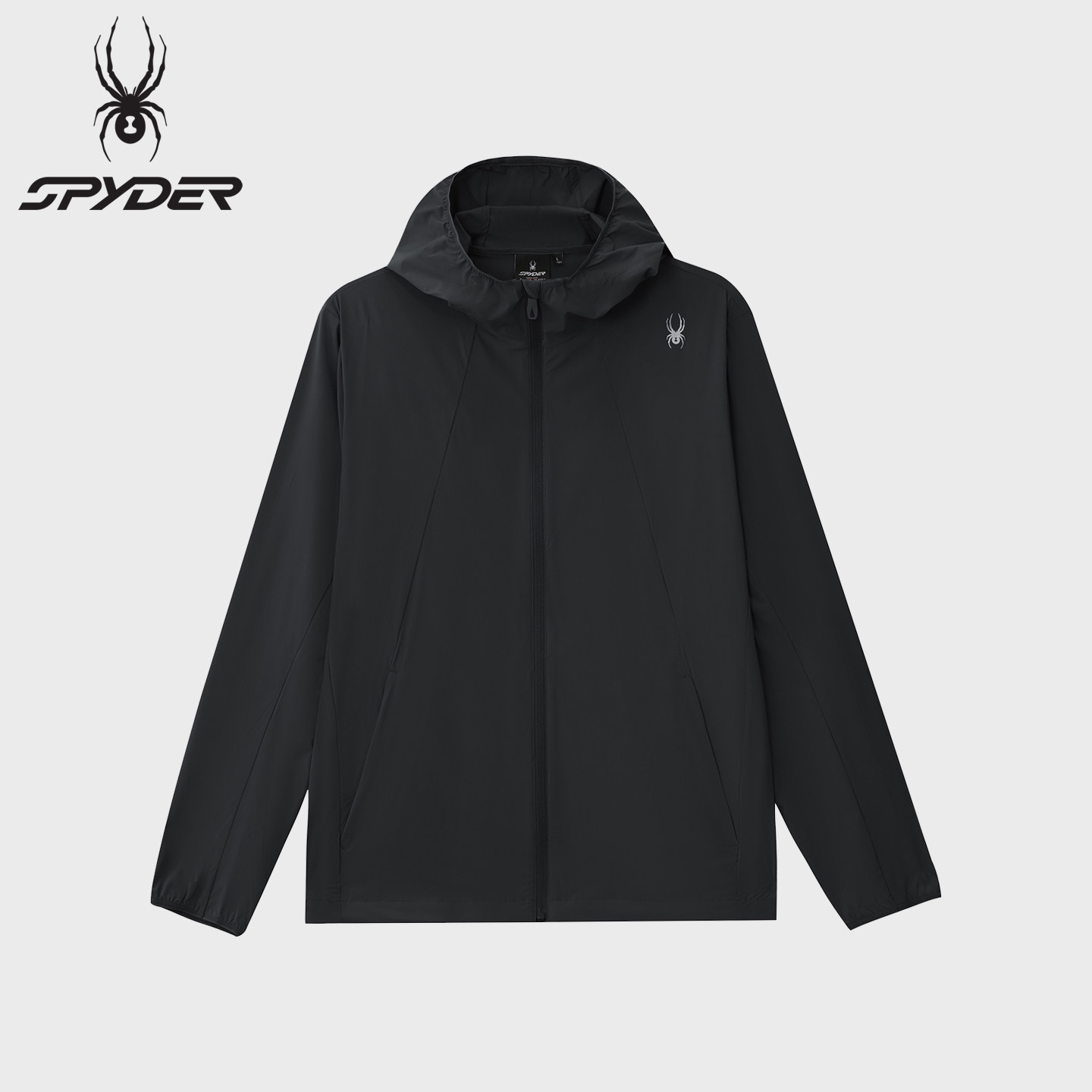 SPYDER蜘蛛休闲运动夹克男春秋连帽跑步训练上衣外套02JO26201WM