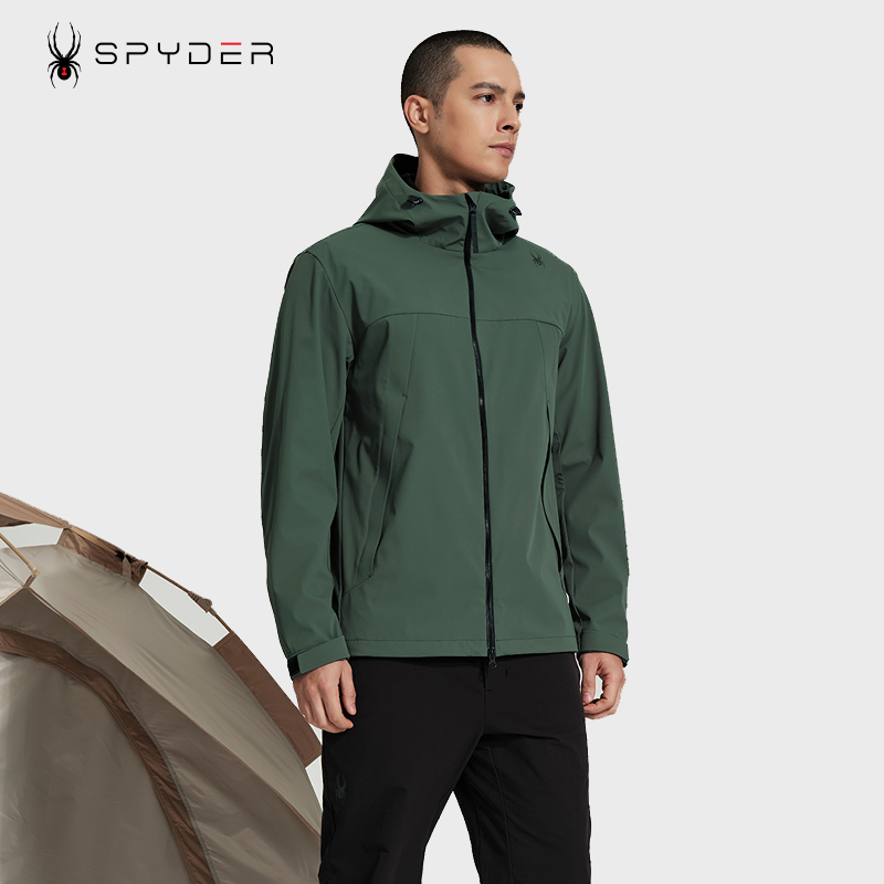 SPYDER蜘蛛新品户外运动男士休闲透气耐磨软壳上衣24CS131M