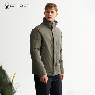 外套男加厚短款 羽绒服立领黑色冬季 潮24MF203M 男士 SPYDER蜘蛛新款