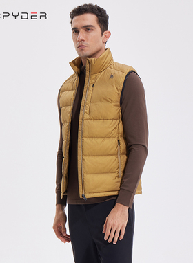 SPYDER蜘蛛羽绒马甲轻薄款秋冬立领潮保暖背心运动百搭23MF231M