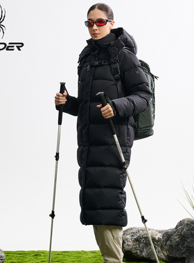 SPYDER蜘蛛秋冬新品女士长款鹅绒羽绒服加厚保暖长外套25MF208W