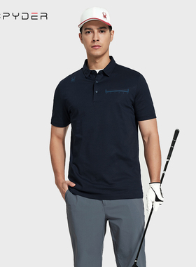 SPYDER蜘蛛休闲运动POLO衫男夏翻领速干T恤商务短袖潮流24CS413M
