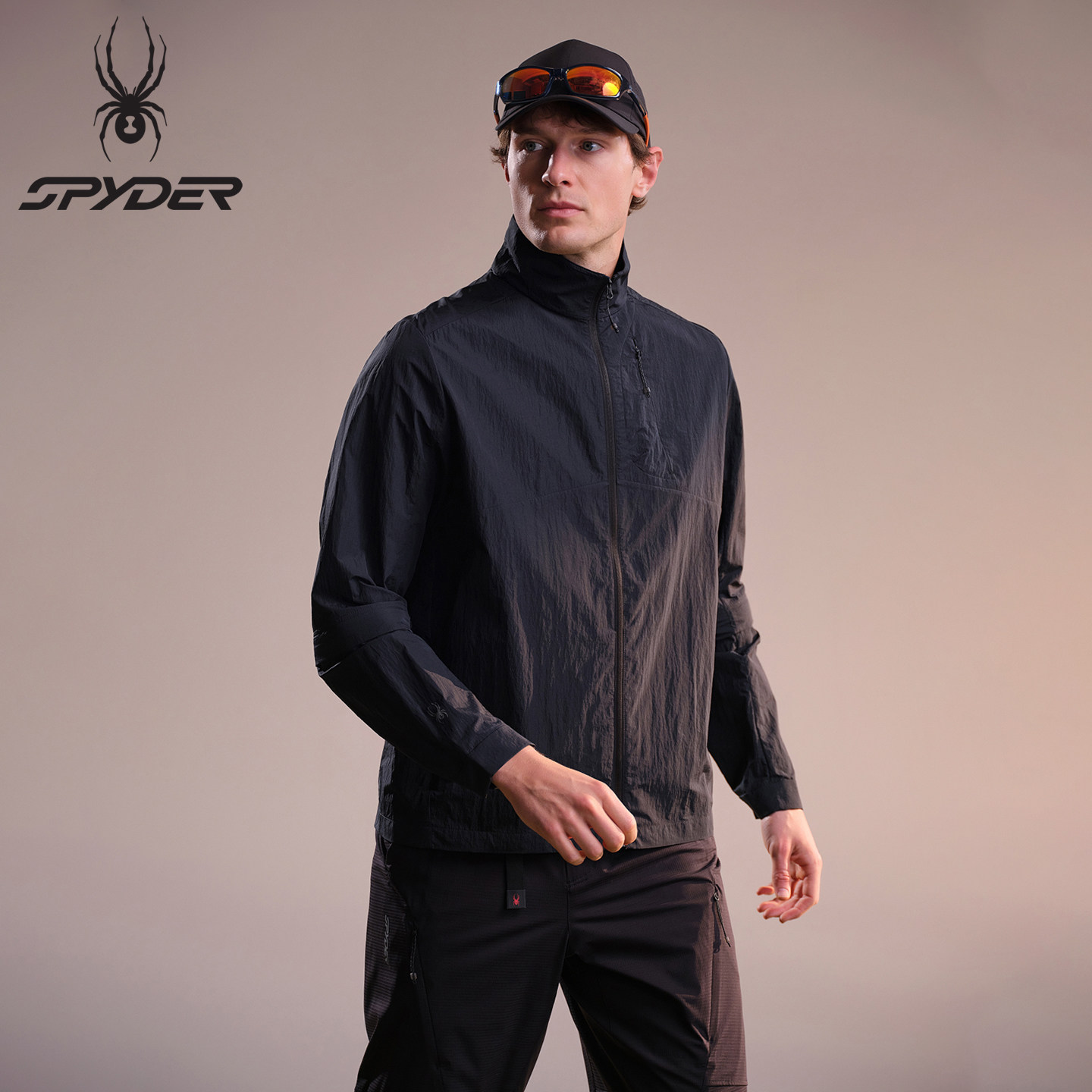 美国蜘蛛SPYDER运动外套男春秋品牌休闲夹克薄款开衫立领SJO06WM