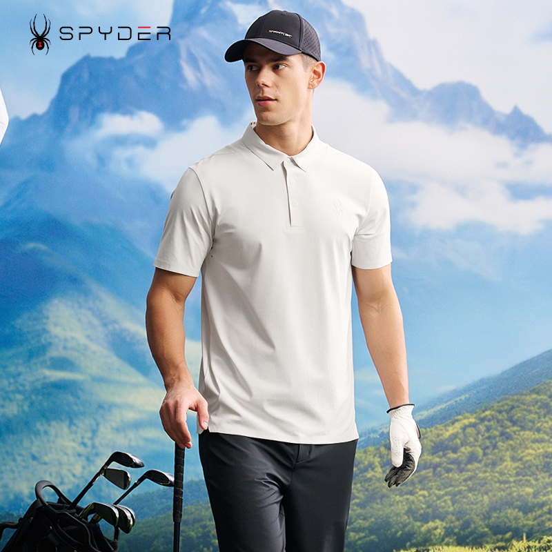 SPYDER蜘蛛polo衫男短袖夏商务透气运动健身速干翻领T恤25CS425M