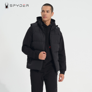 SPYDER蜘蛛立领羽绒马甲男士羽绒服鹅绒修身保暖马夹背心23MF223M