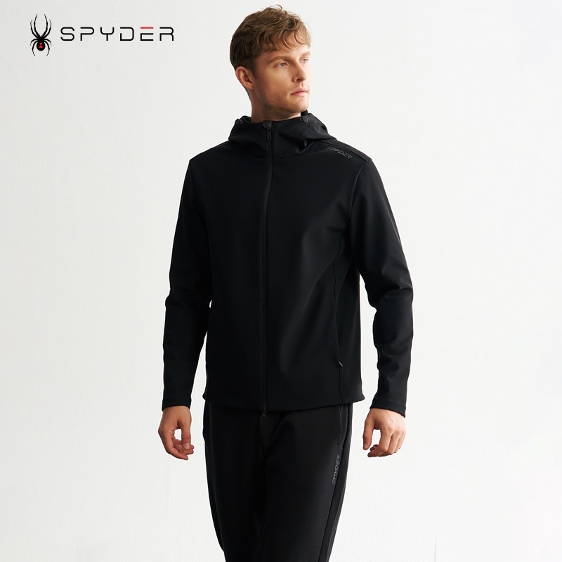 SPYDER蜘蛛男士加绒运动休闲外套新款男士梭织运动夹克男24MF105M