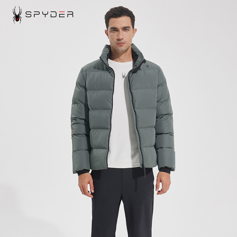 SPYDER蜘蛛羽绒服男士短款休闲保暖外套时尚潮牌23EF219M