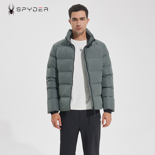 潮牌23EF219M 休闲保暖外套时尚 SPYDER蜘蛛羽绒服男士 短款