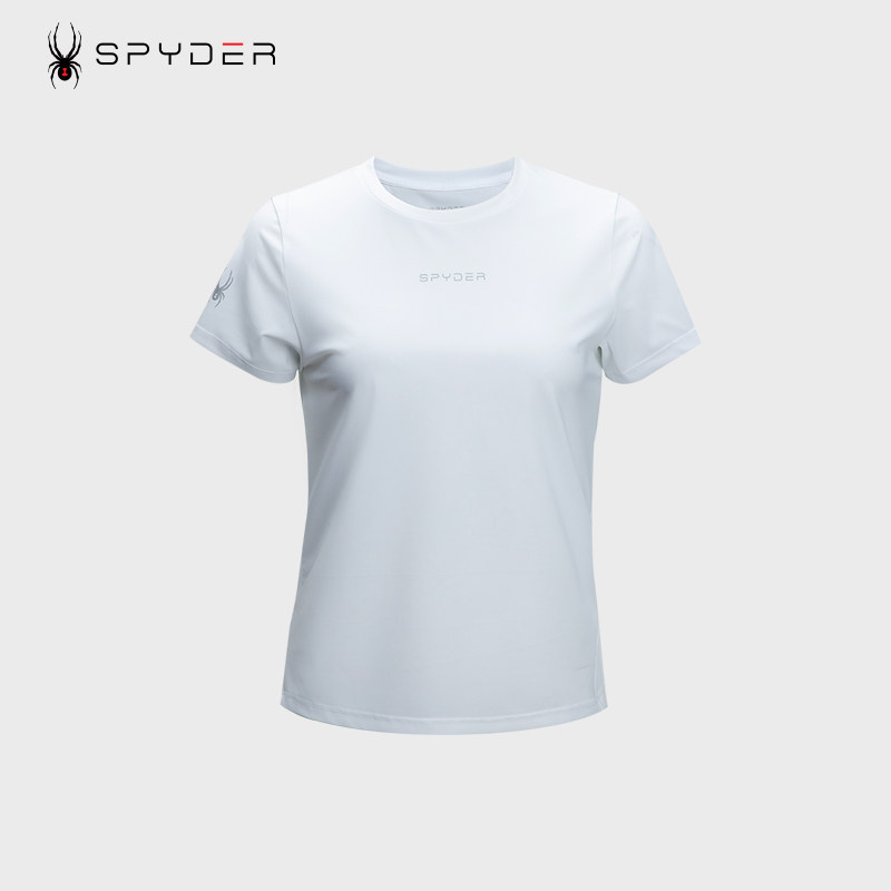 SPYDER蜘蛛休闲运动短袖女跑步健身训练T恤夏季显瘦透气24MS424W