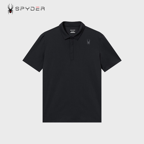 SPYDER蜘蛛纯色休闲短袖T恤衫凉感亲肤透气上衣POLO衫24ES483M