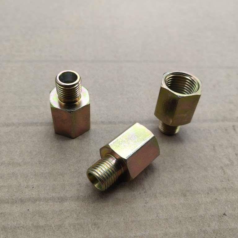 外丝M12*1.5-转内丝M16*1.5异径大小头铁材料接头外表镀锌1216