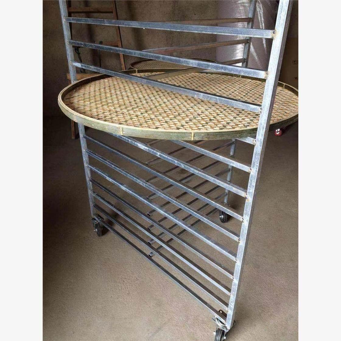 茶叶凉青萎凋架药材干货陈皮柑普晾晒架簸箕架有孔无孔竹筛网筛架