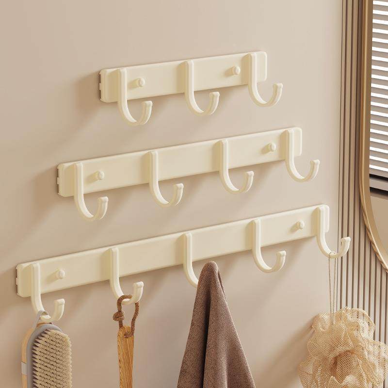 免打孔浴室挂钩排钩门后挂衣钩挂架强力粘胶壁挂厨房收纳墙上挂杆