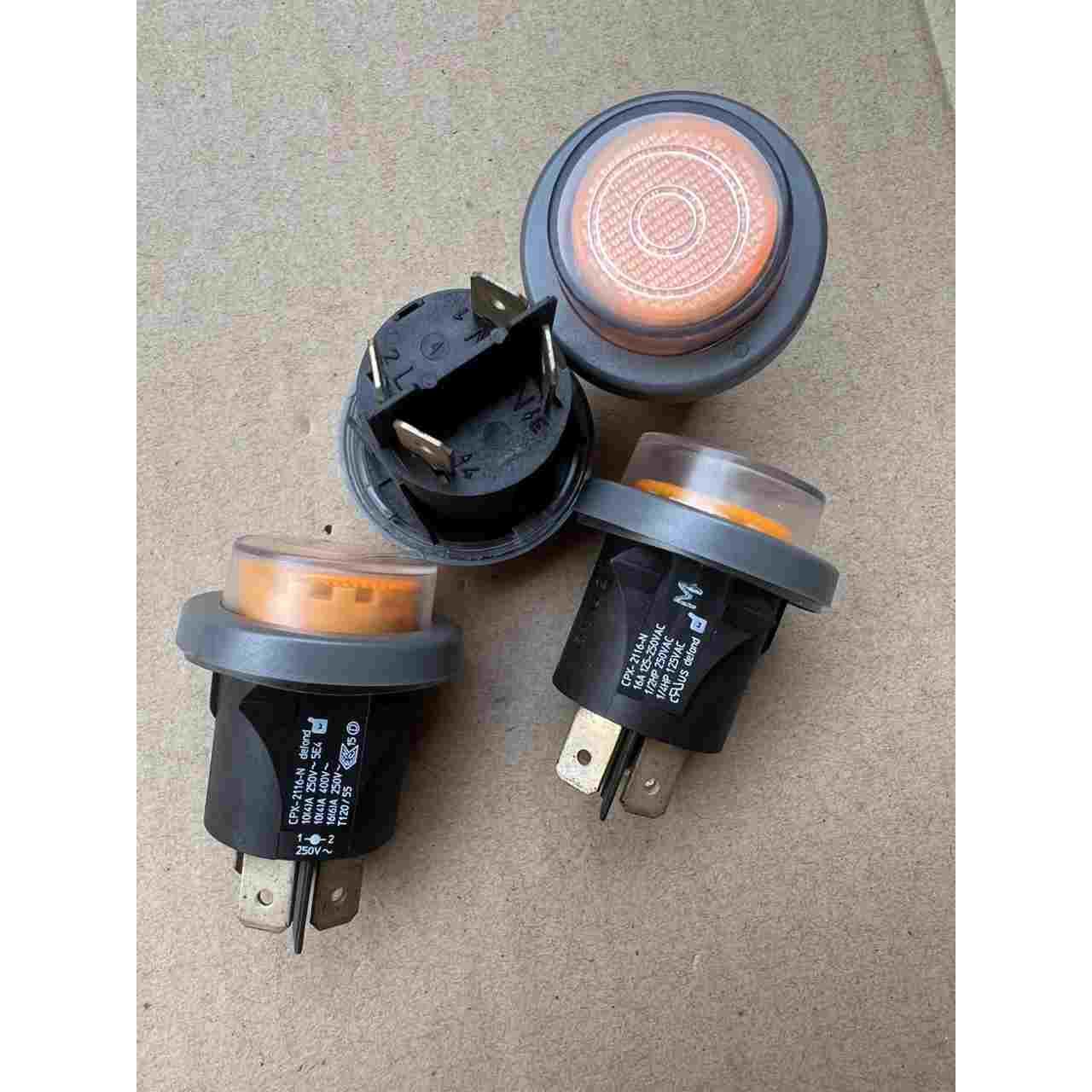 香港德丰 CPX-2116-N 防尘自锁按钮4脚双路带灯开关16A250VAC全新