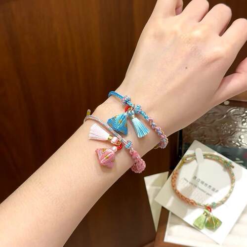 端午节彩绳手錬手工编织