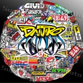 画 创意拉花划痕版 摩托车贴纸改装 电动车贴花头盔贴画赞助商个性