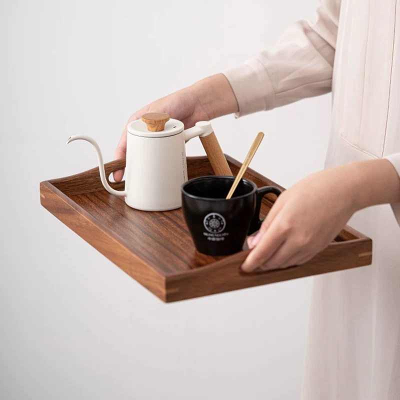 40*30*5南美胡桃木提手托盘长方形木质茶盘日式实木家用咖啡餐,包装,木托盘,淘宝优惠券,粉丝福利购,淘宝优惠卷