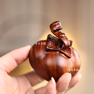 香樟木木雕柿子柿柿如意摆件家居客厅电视柜装饰工艺品乔迁送礼