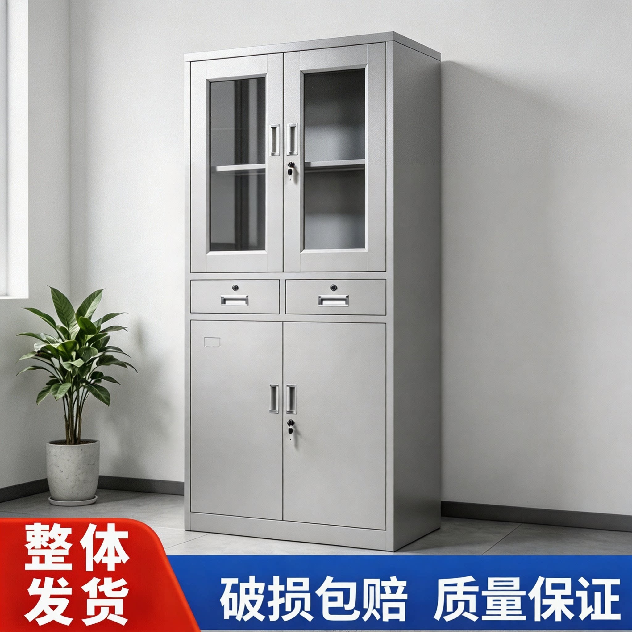 文件柜铁皮柜办公柜加厚档案柜员工更衣柜财务带锁储物资料凭证柜