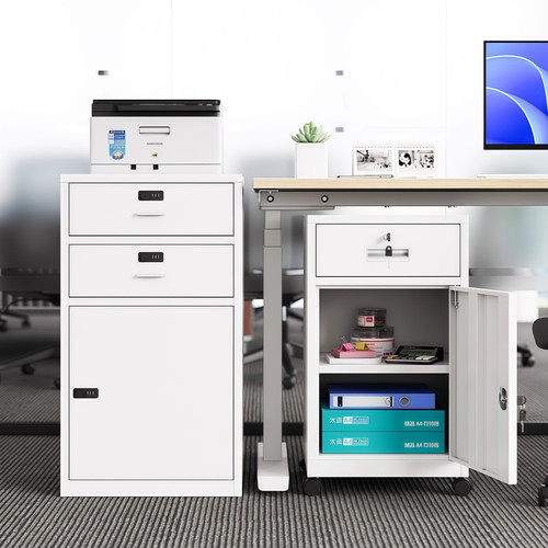 桌下活动柜储物柜矮柜带锁打印柜