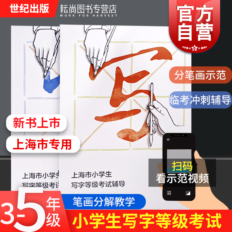 上海市小学生写字等级考试辅导 艺术理论小学书法考级楷书教学参考资料 考试评分标准教程范例点评 学生书法考试书 上海书画