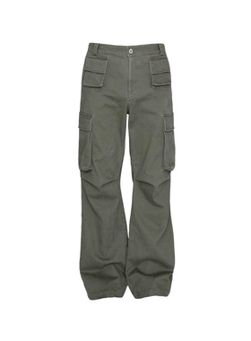 D4C 25SS炮弹口袋工装cargo裤水洗做旧磨毛cleanfit微喇长裤男女