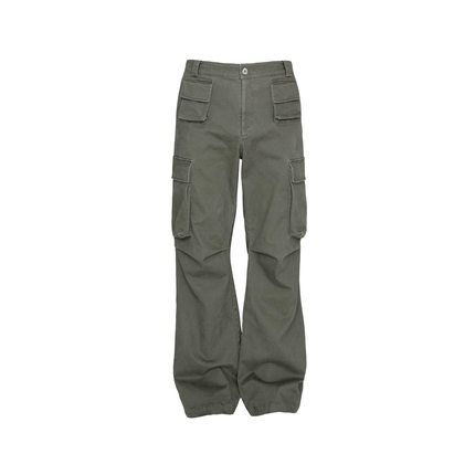 D4C 25SS炮弹口袋工装cargo裤水洗做旧磨毛cleanfit微喇长裤男女