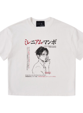 D4C 25SS女神异闻录人像印花水洗长绒棉cleanfit短款短袖