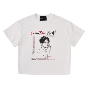 D4C 25SS女神异闻录人像印花水洗长绒棉cleanfit短款短袖