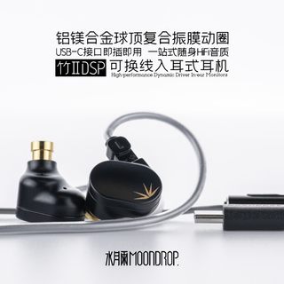 水月雨竹2DSP解码铝镁振膜换有线HiFi带麦调音TypeC2024新款耳机