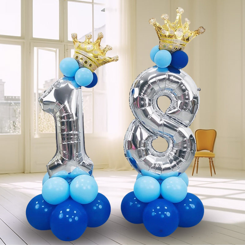 铝膜大数字生日气球立柱男孩周岁派对趴装饰女孩儿童场景氛围布置,节庆用品/礼品,气球,淘宝优惠券,粉丝福利购,淘宝优惠卷