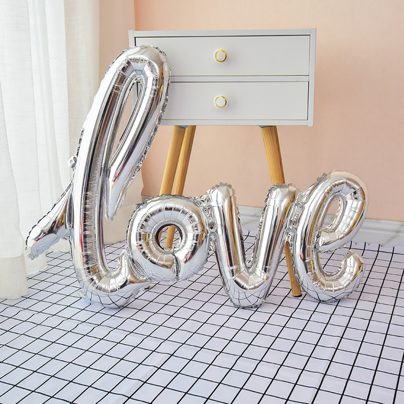 浪漫告白求婚结婚连体love铝膜字母气球婚房装饰用品婚礼场景布置