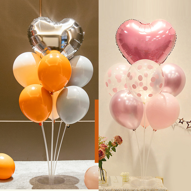 网红气球结婚房订婚礼儿童生日装饰桌飘立柱支架落地路引地飘布置