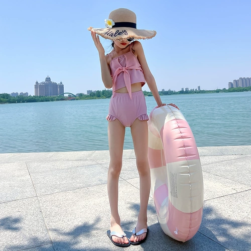 Детский милый раздельный купальник с бантиком, коллекция 2023, подходит для подростков