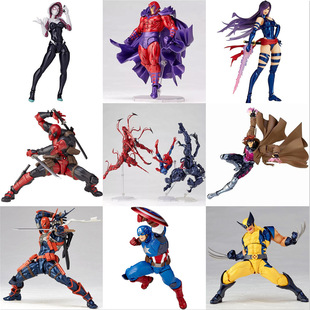 山口式系列万磁王格温死侍毒液蜘蛛侠丧钟钢铁侠美国队长手办玩具