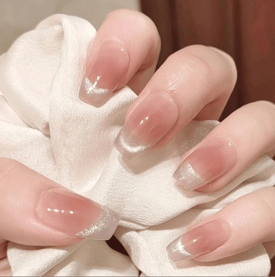 纯欲风显白美甲手工穿戴甲