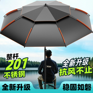 新款钓鱼伞户外钓鱼专用加厚防晒大钓伞拐杖雨伞沙滩露营遮阳伞