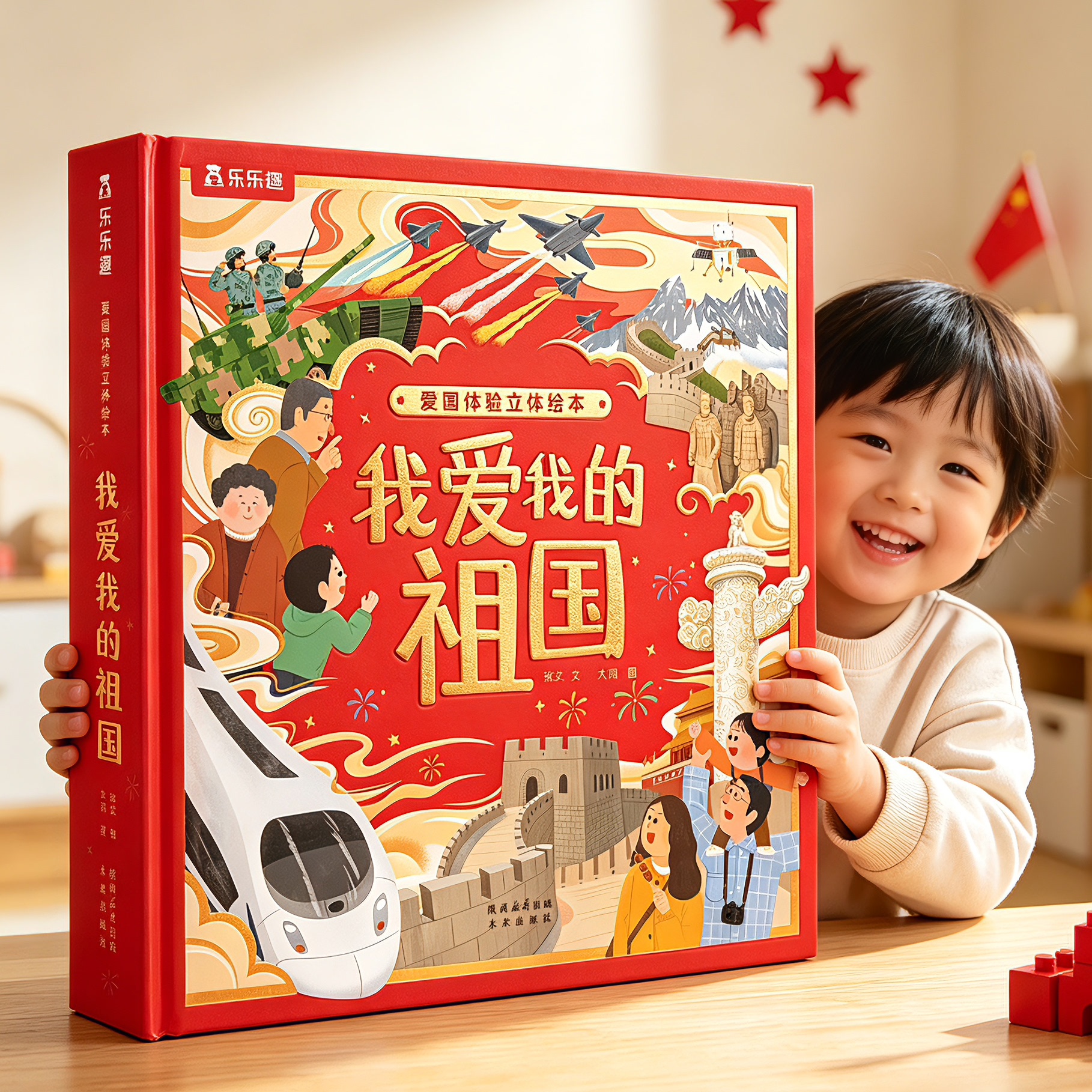 乐乐趣国庆节3d立体绘本爱国体验主题我爱我的祖国教育主义送礼绘本儿童3-6岁小学生礼物中国红色故事绘本北京历史人文民族文化书