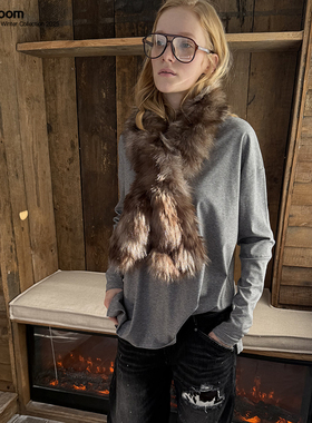 route room *松木*定制双层染色环保仿真狐狸毛皮草围巾