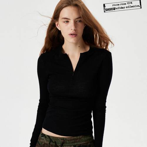 routeroom亨利领美丽诺羊毛针织