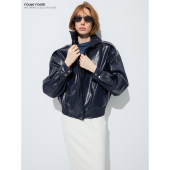 route room 午夜蓝环保油蜡皮机车夹克